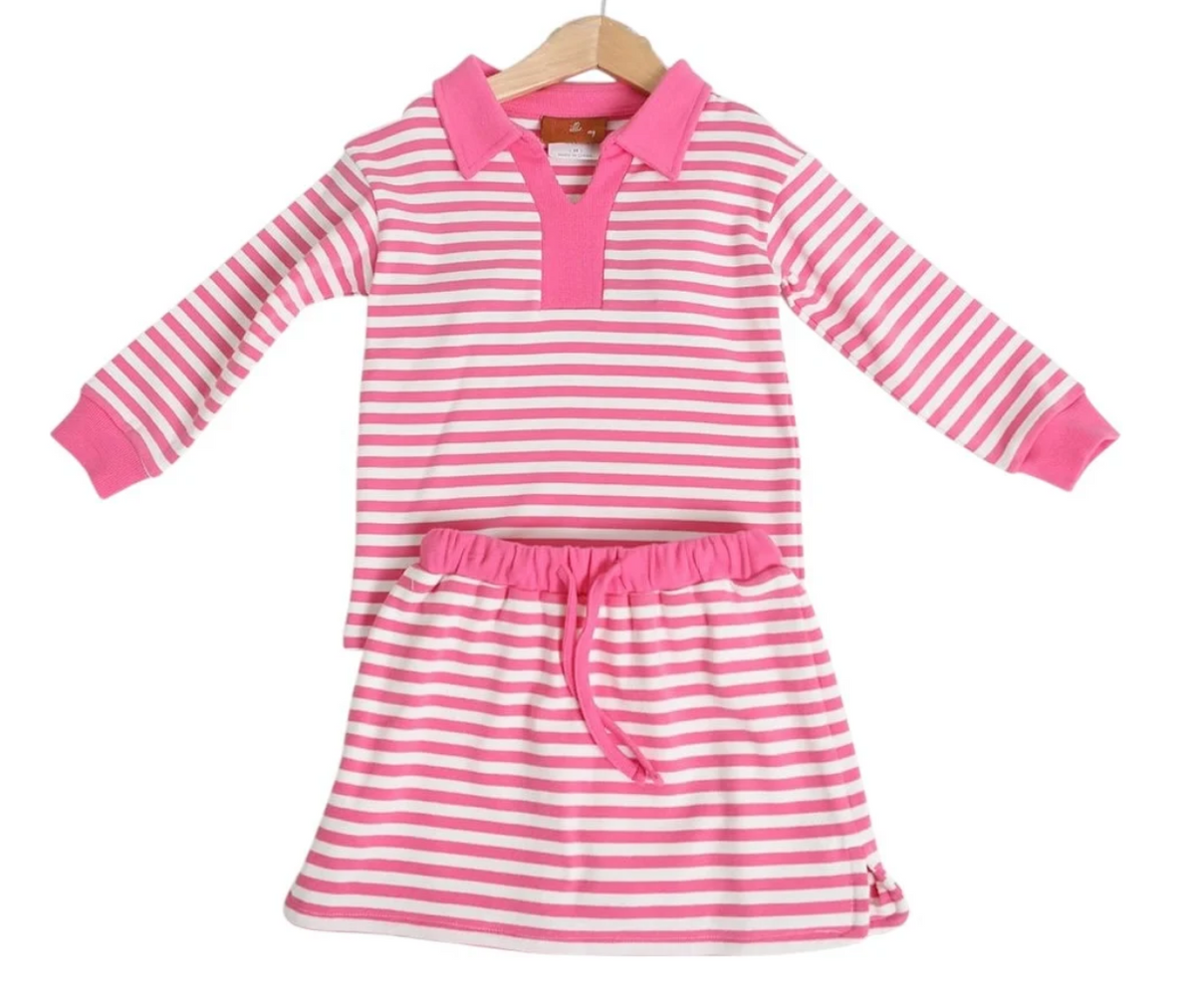 Isabelle Skort Set - Pink/White