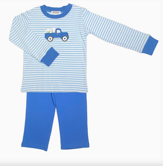 Cotton Applique Boy's Pants Set