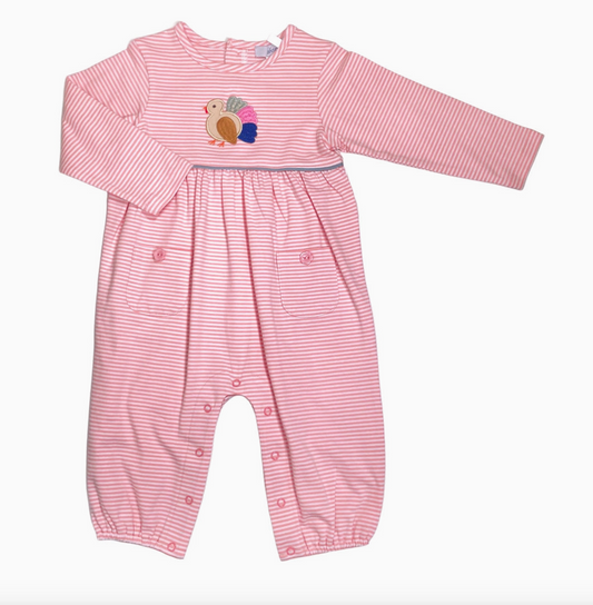 Turkey Applique Girl's Romper