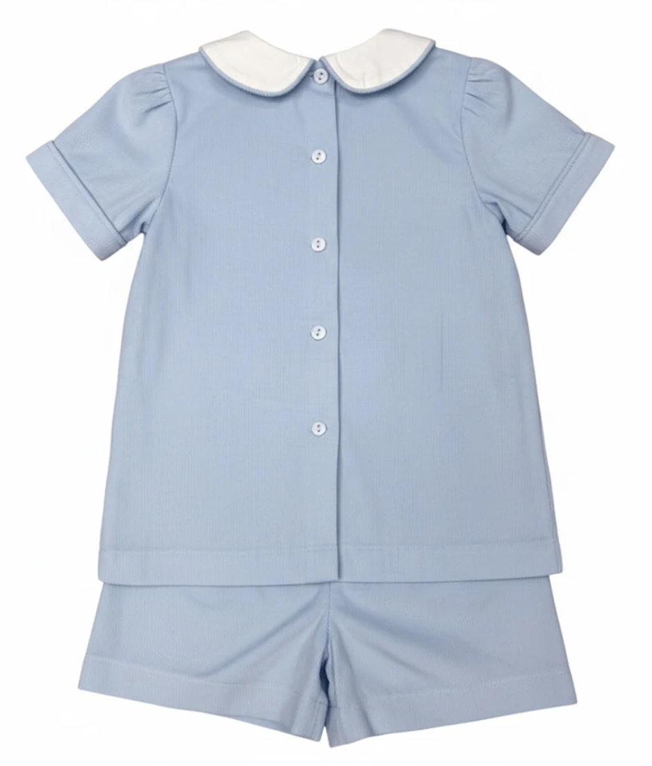 Blue Corduroy Short Set