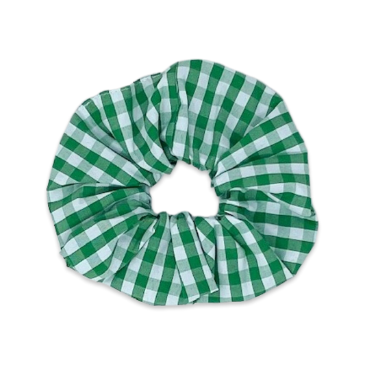 Green Check Scrunchie