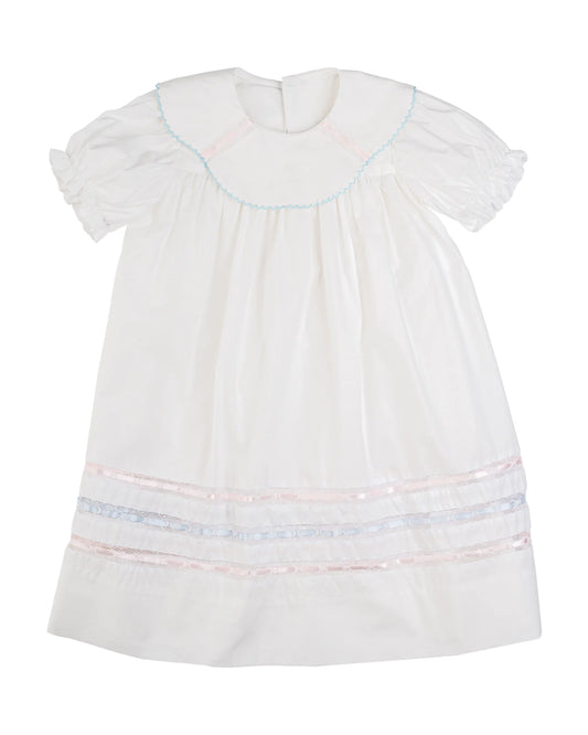 Donahue Dress - Blessings White, Blue, Pink