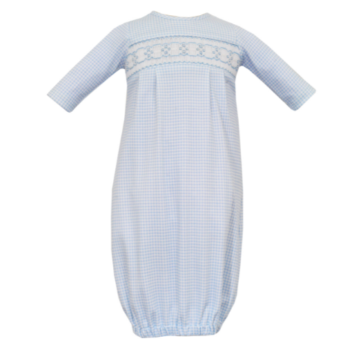 Ashton Smocked Gown - Blue