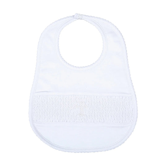 Blessed Smocked Bib - White