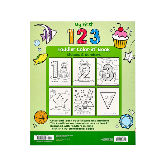 Shapes + Numbers Toddler Coloring Book