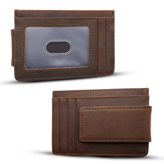 Wallet w/ Magnet Clip - Dark Brown