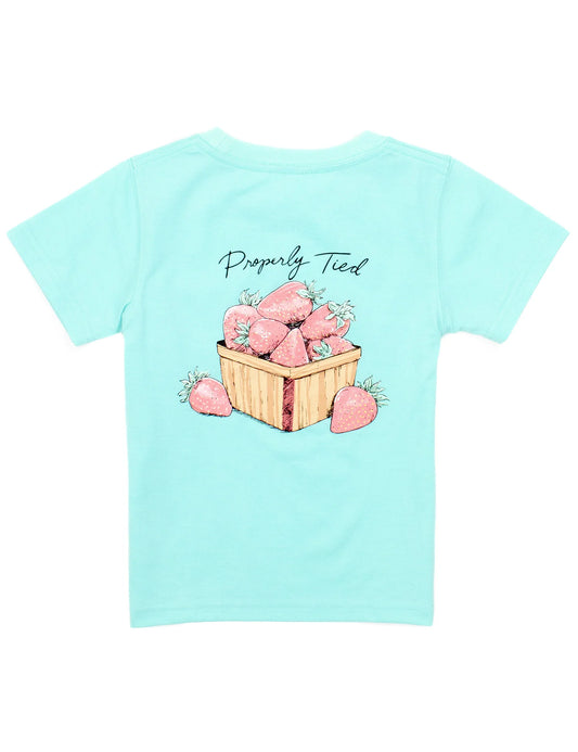 Strawberry Basket Tee -Seafoam