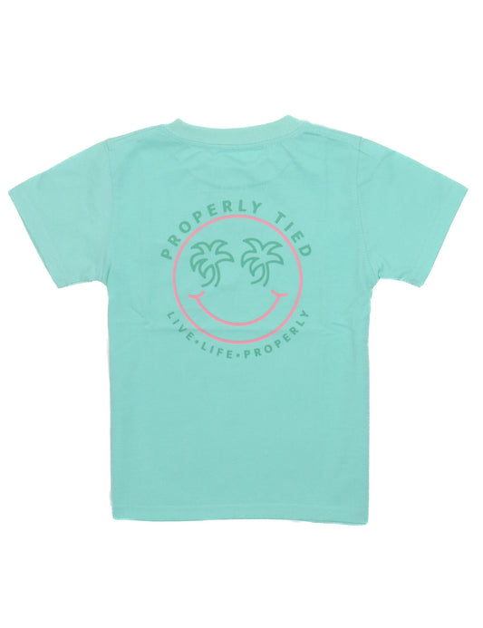 Girls Smiley T-Shirt - Seafoam
