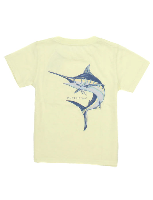 Blue Marlin T-Shirt - Light Yellow