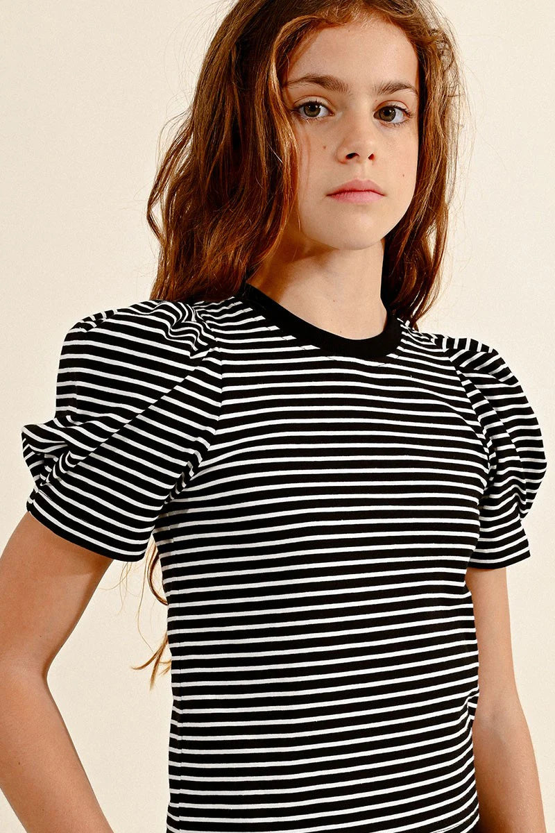 Striped Knit Top - Black