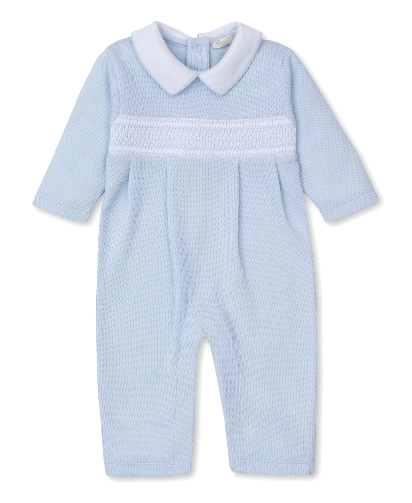 Blue Smocked Pleated Playsuit