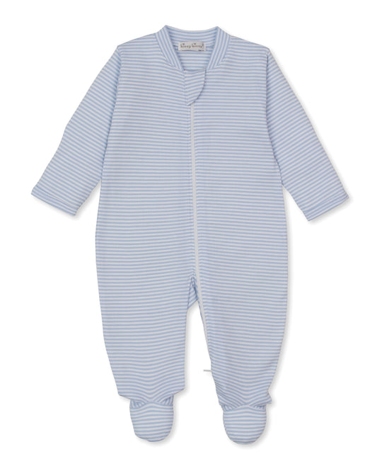 Kissy Stripes Footie - Blue
