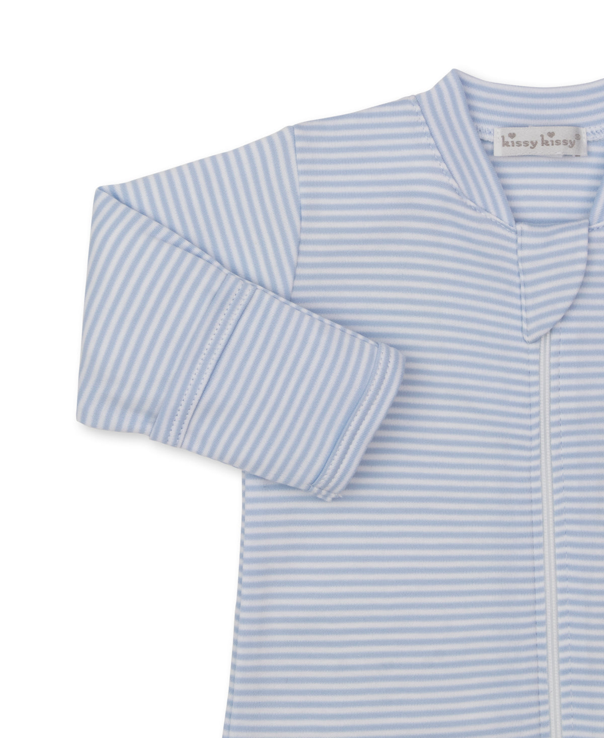 Kissy Stripes Footie - Blue