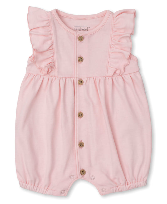 Pink Ruffle Short Playsuit