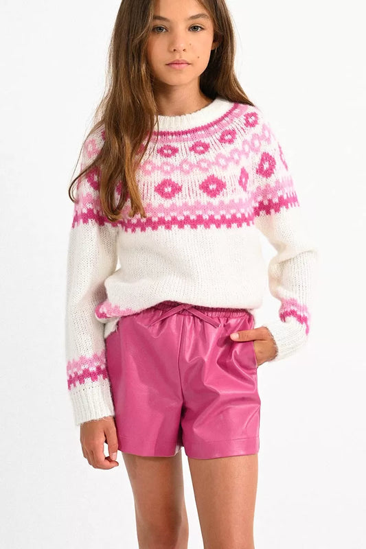 Pink Highwaist Leather Shorts