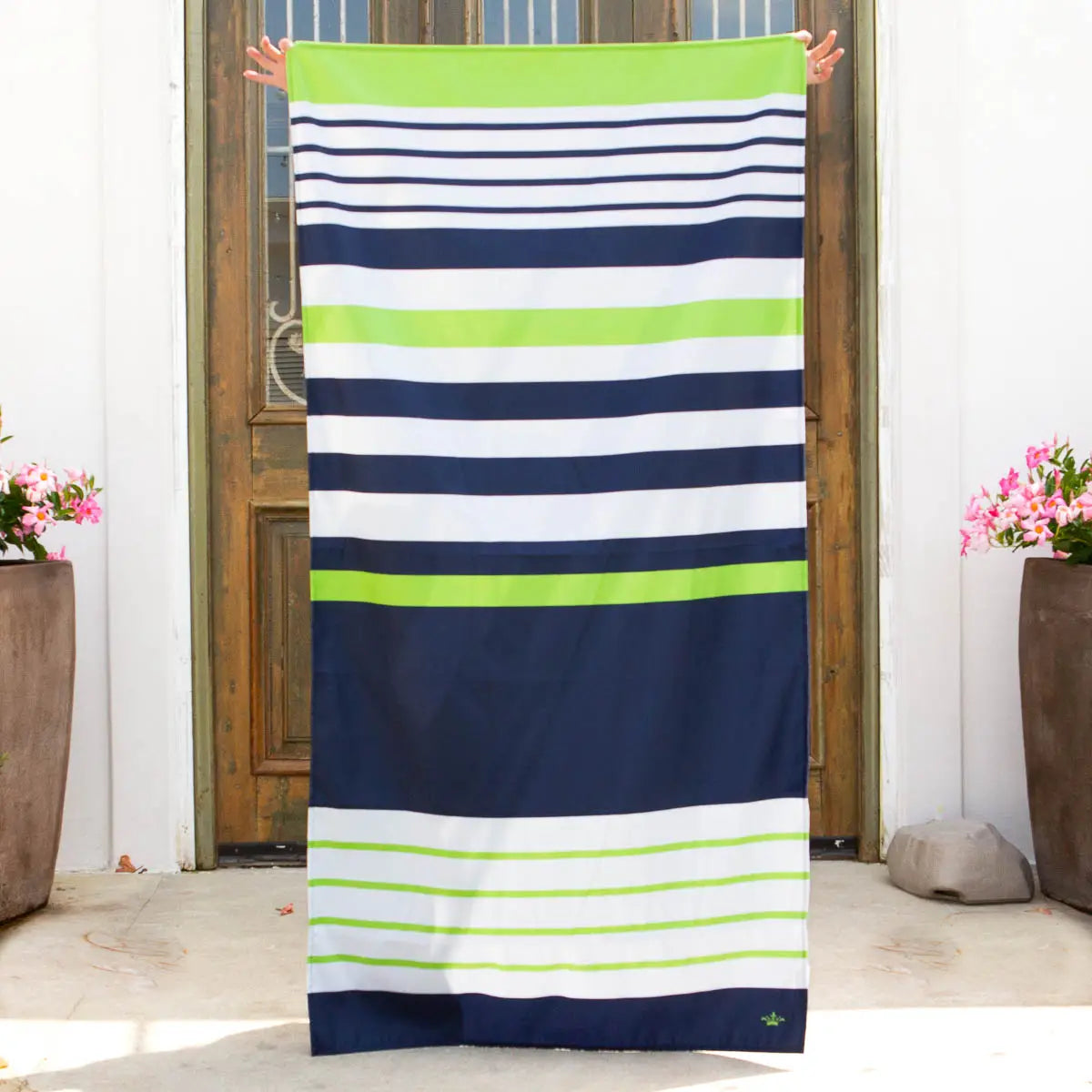 Landry Beach Towel - Navy/Lime