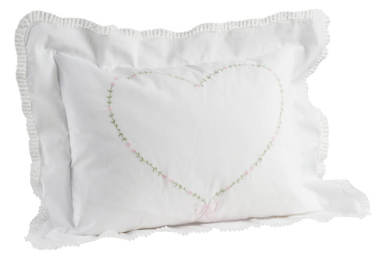 Floral Heart Pillow Cover