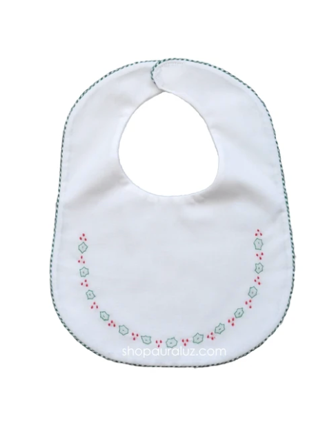 White/Green Holly Bib