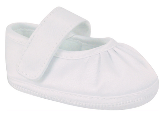 Girls Satin Monogram Crib Shoe