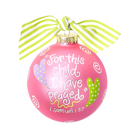 For This Child Ornament, Pink - 100mm