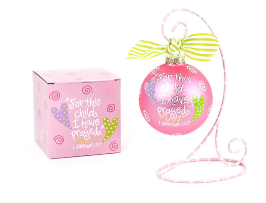 For This Child Ornament, Pink - 100mm