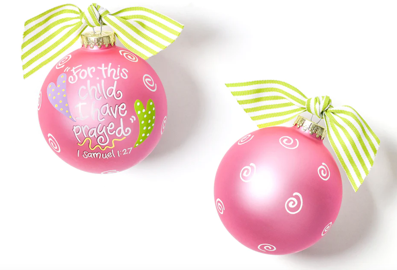 For This Child Ornament, Pink - 100mm