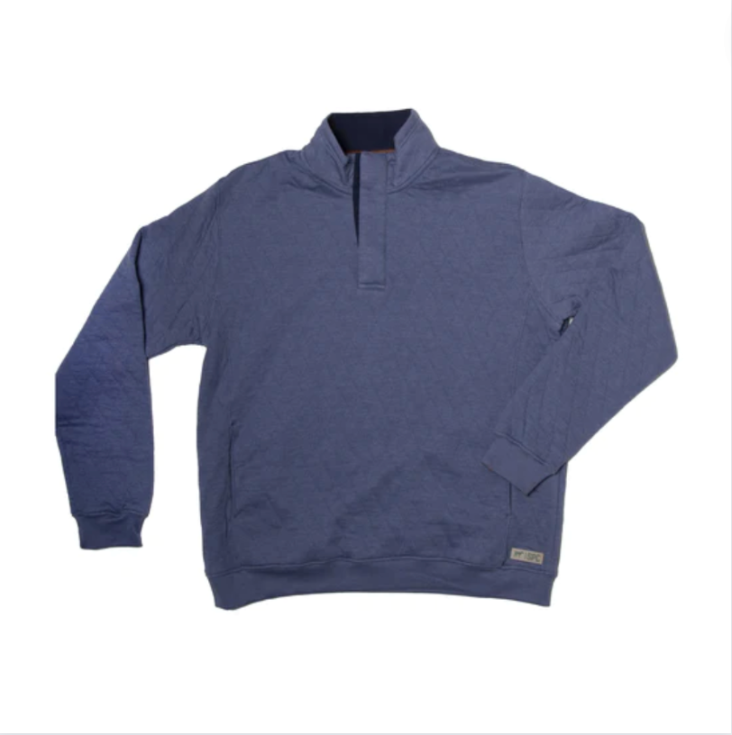 Quilted Snap Pullover, Slate Blue