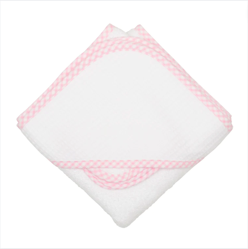 Pink Check Towel & Washcloth Set