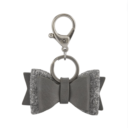 Boss Bow Keychain Charm - Gray