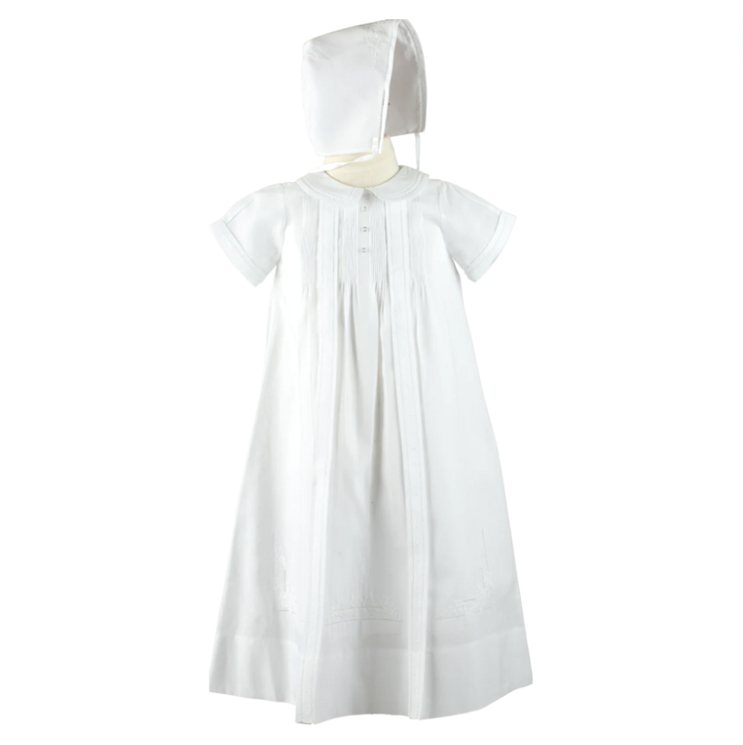 Boys Pleated Christening Gown