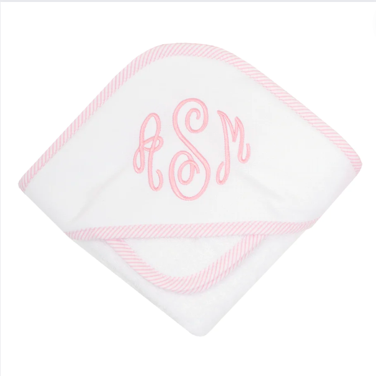 Pink Seersucker Towel & Washcloth Set