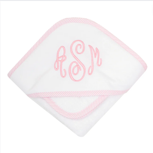 Pink Seersucker Towel & Washcloth Set