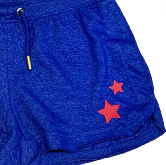 Raw Edge Star Print Shorts
